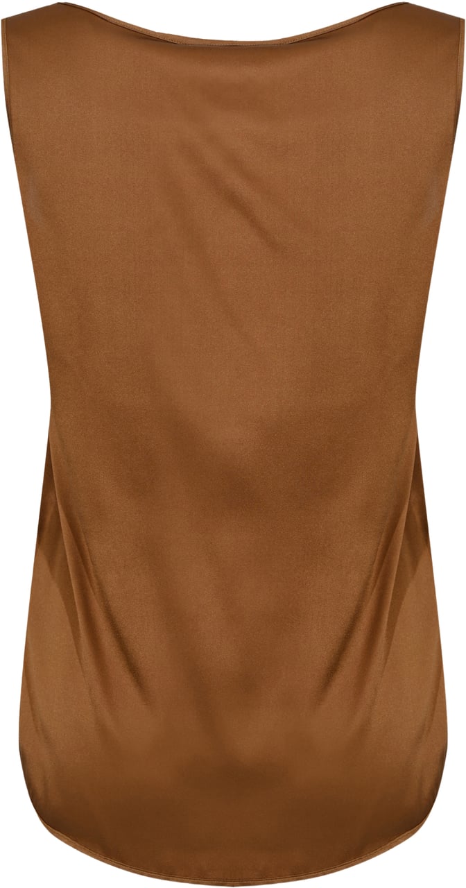 Max Mara Top Leather Brown Bruin