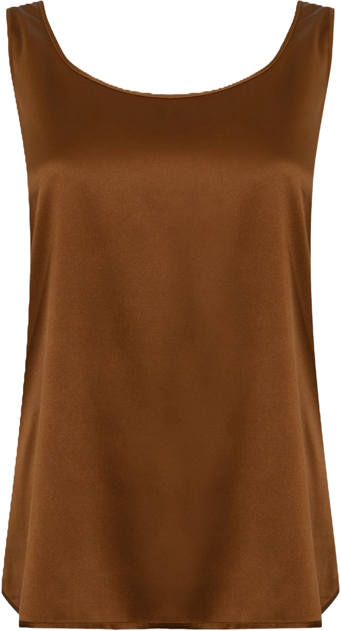 Max Mara Top Leather Brown Bruin