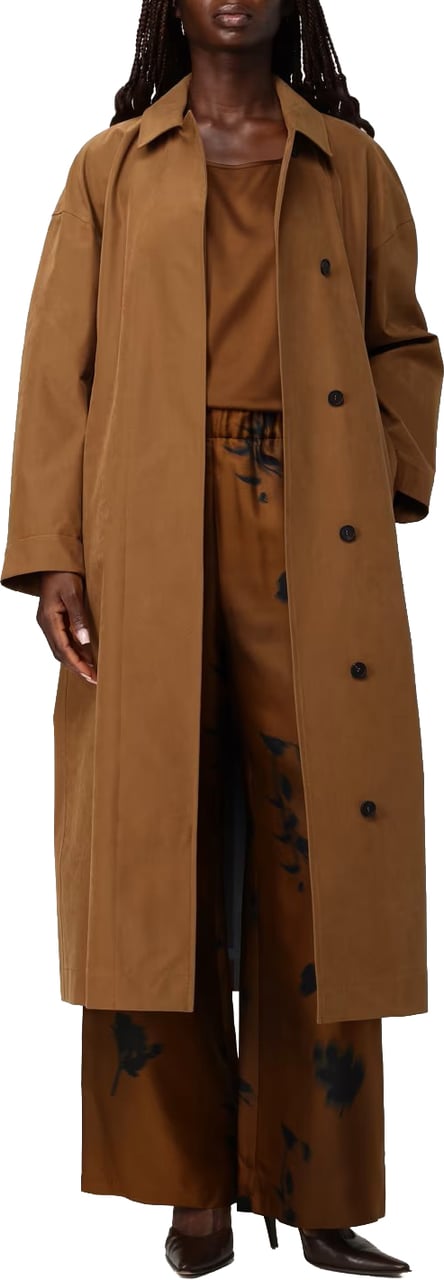 Max Mara Top Leather Brown Bruin