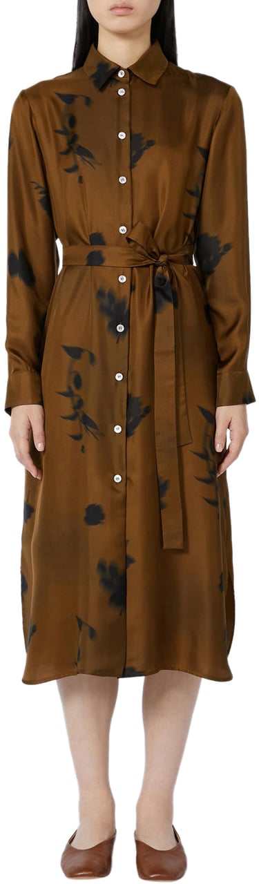 Max Mara Dresses Leather Brown Bruin