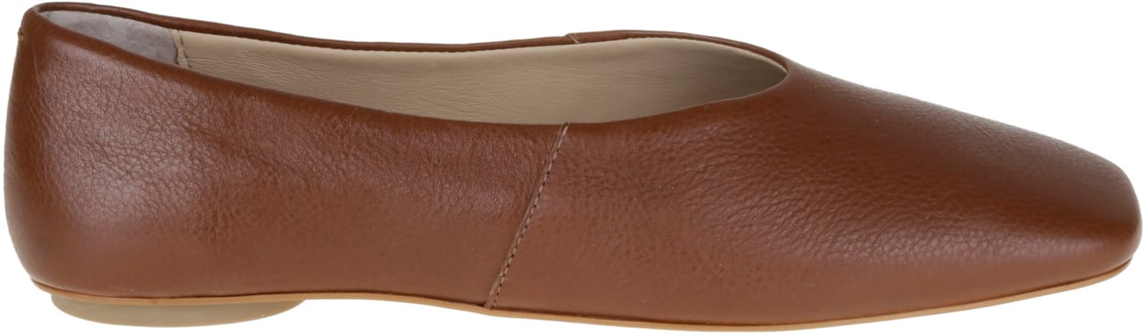 Max Mara Flat Shoes Leather Brown Bruin