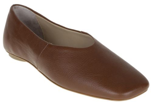 Max Mara Flat Shoes Leather Brown Bruin
