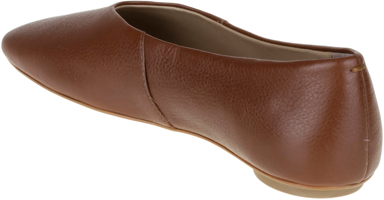 Max Mara Flat Shoes Leather Brown Bruin
