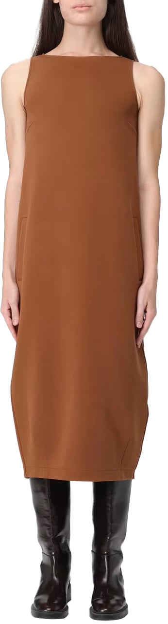 Max Mara Dresses Leather Brown Bruin