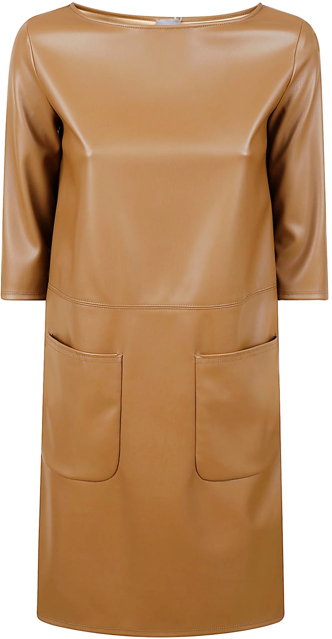 Max Mara Dresses Leather Brown Bruin