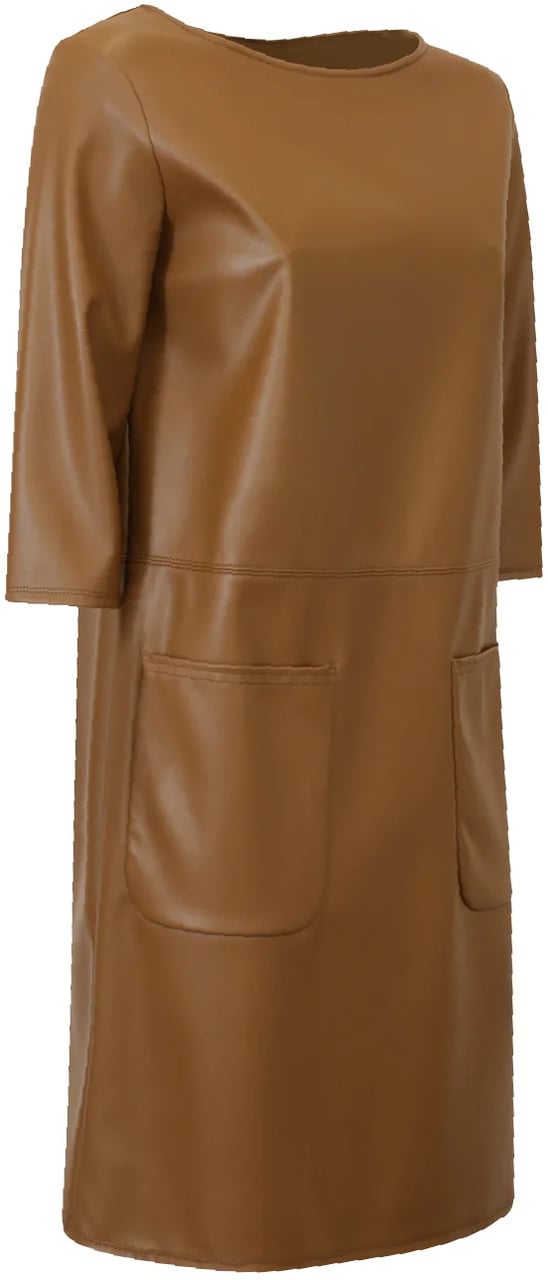 Max Mara Dresses Leather Brown Bruin