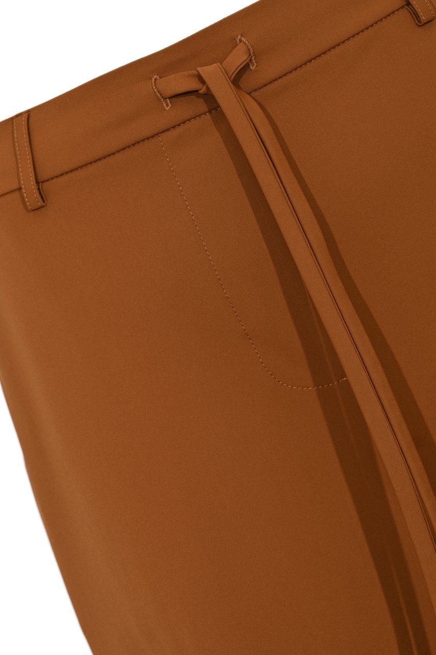 Max Mara Trousers Leather Brown Bruin