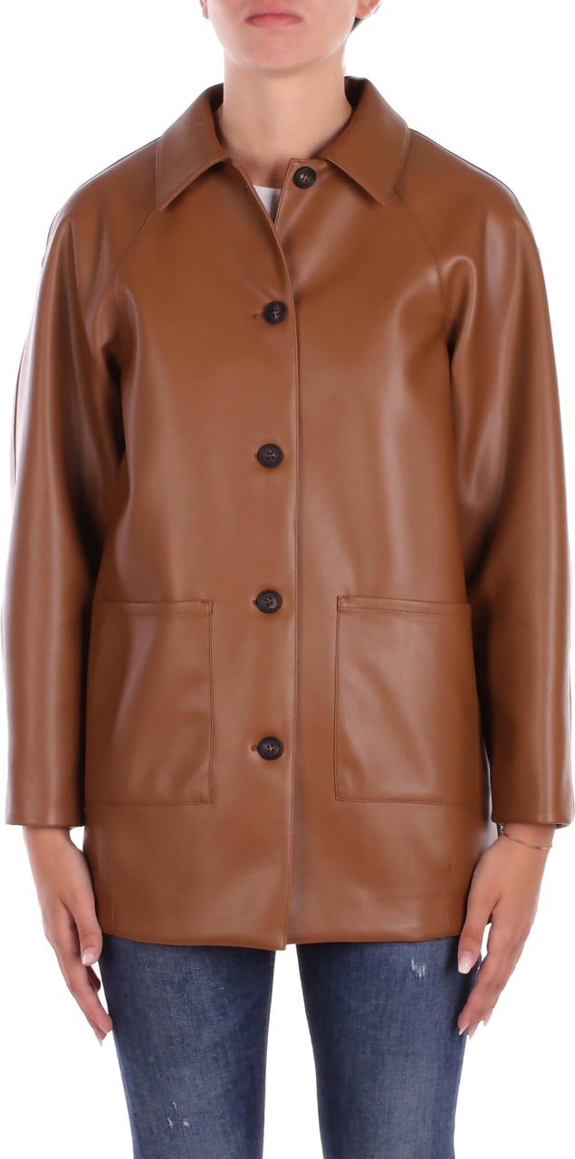 Max Mara Jackets Leather Brown Bruin