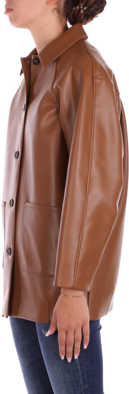 Max Mara Jackets Leather Brown Bruin