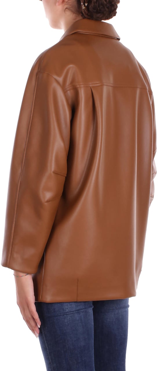 Max Mara Jackets Leather Brown Bruin
