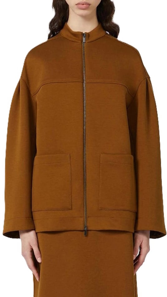 Max Mara Sweaters Leather Brown Bruin