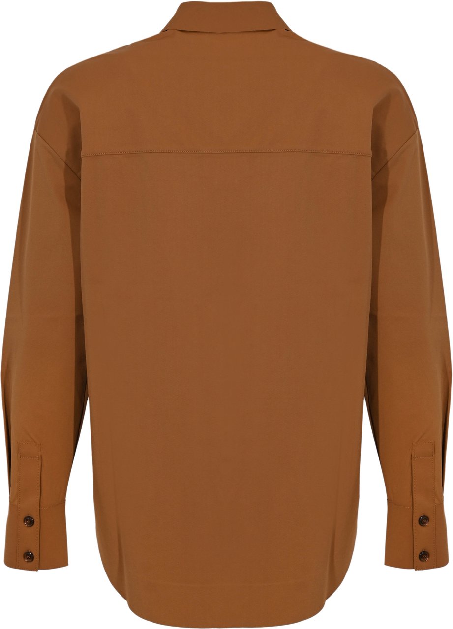 Max Mara Shirts Leather Brown Bruin