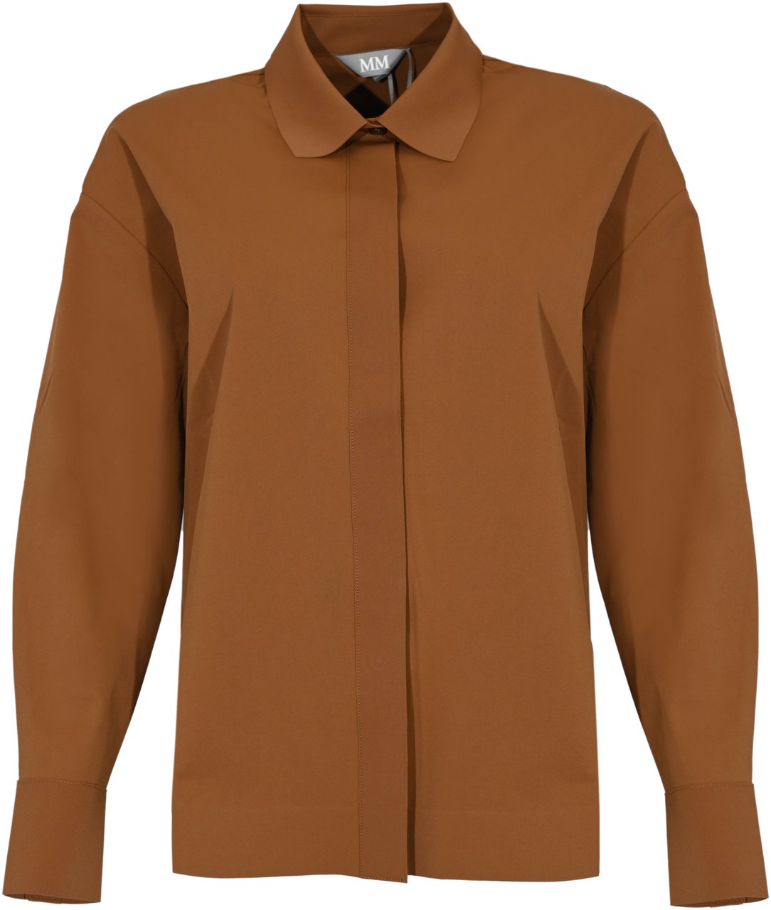 Max Mara Shirts Leather Brown Bruin