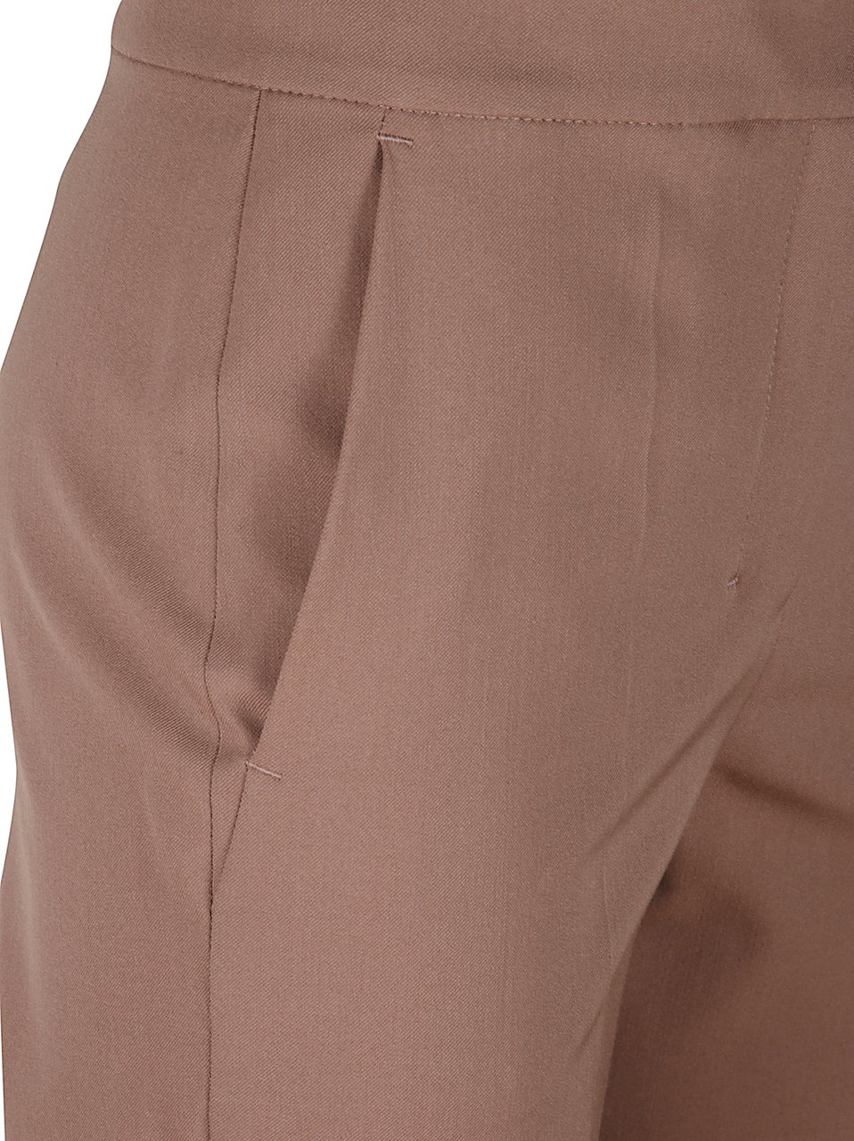 Max Mara Tailored Straight-Leg Pants With Mid-Rise Waist And Pleats Bruin