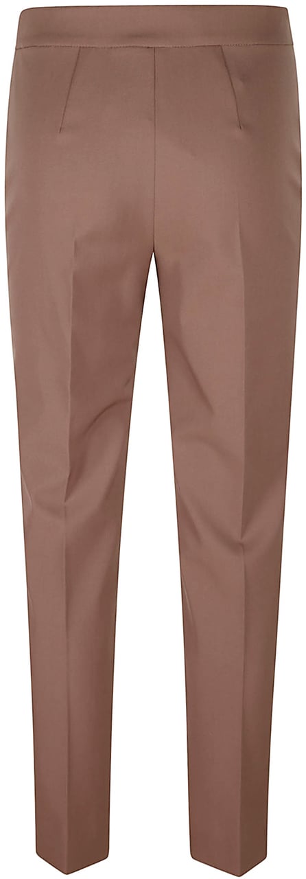 Max Mara Tailored Straight-Leg Pants With Mid-Rise Waist And Pleats Bruin