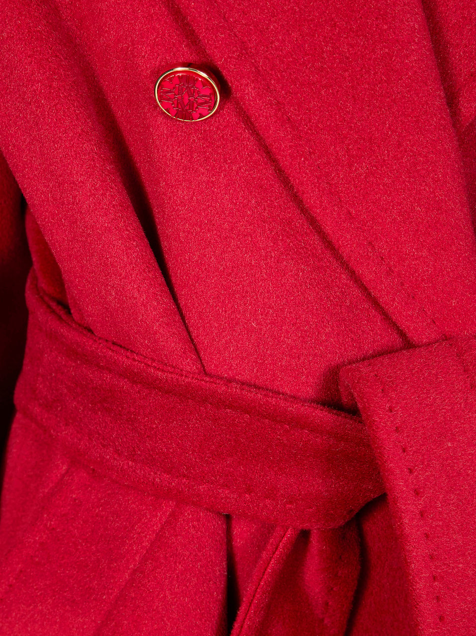 Max Mara Red Mmanna Belted Wrap Coat Rood