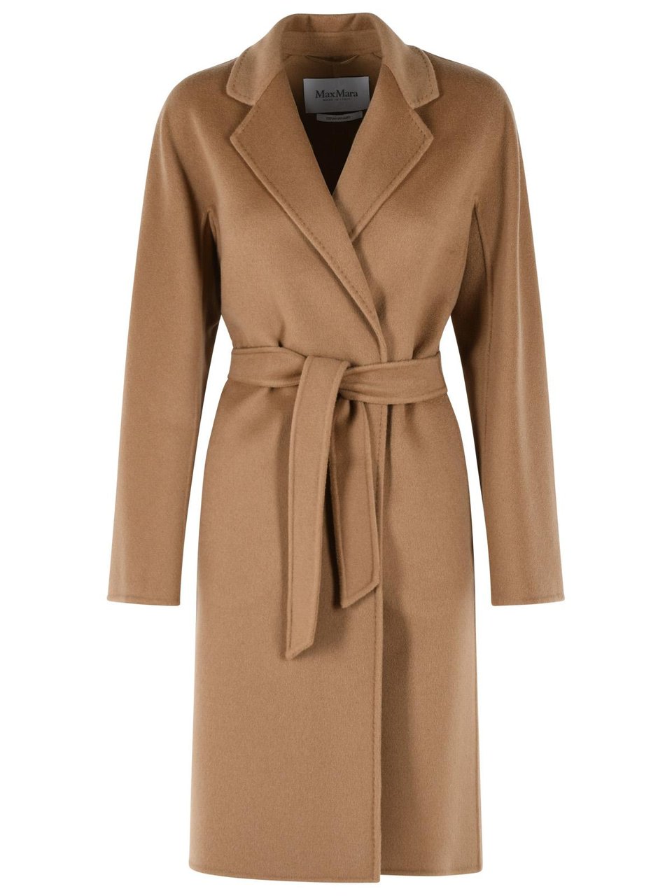 Max Mara 'Aceri' Camel Cashmere Wrap Coat Neutraal