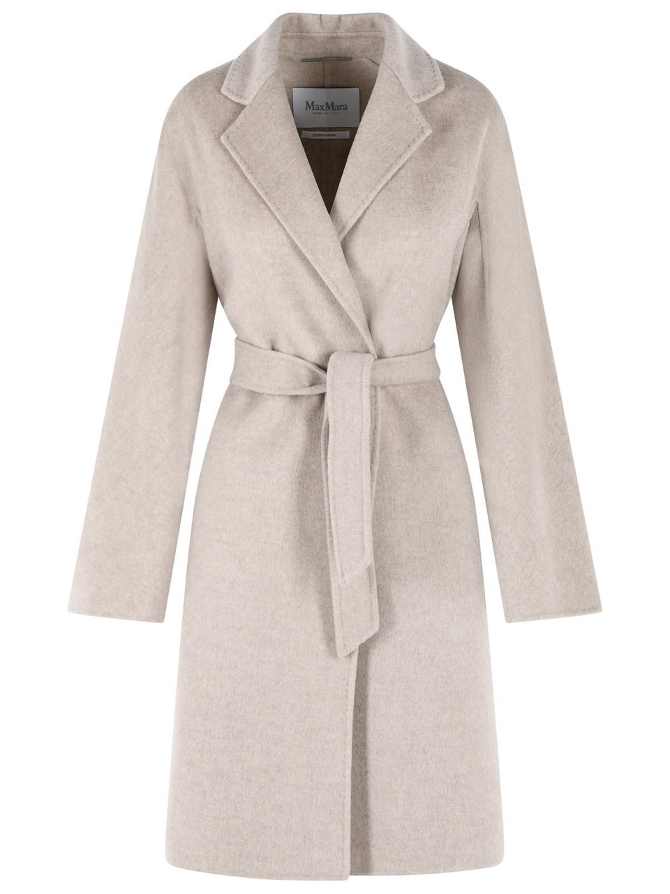 Max Mara 'Aceri' Sand Cachemire Wrap Coat Grijs