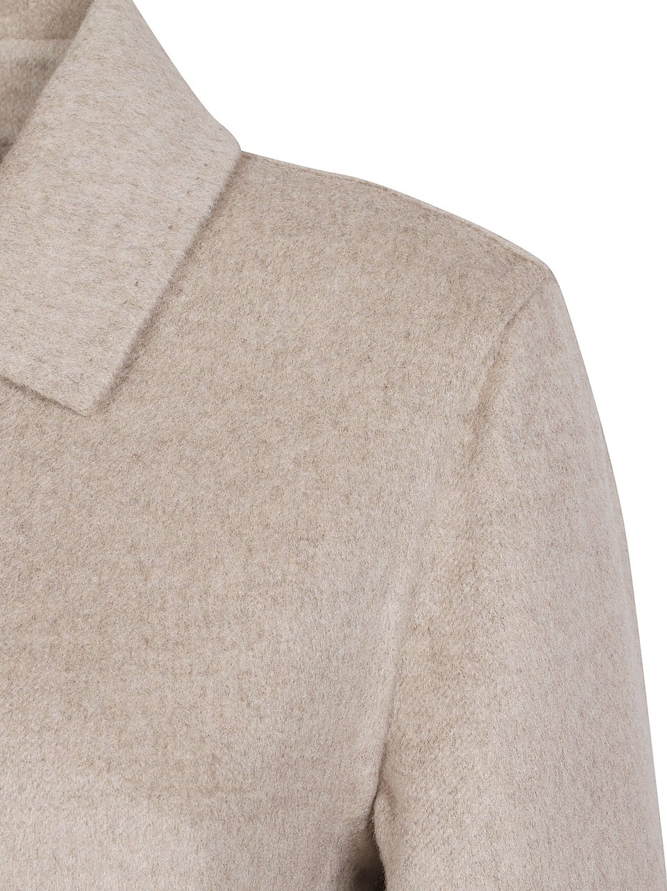 Max Mara Straight Silhouette Cashmere Coat with Front Zipper Closure Roze