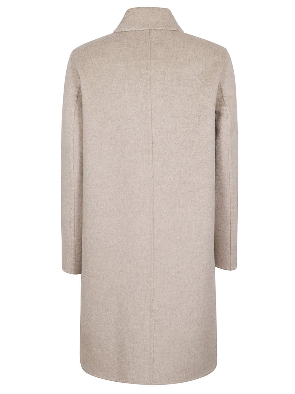 Max Mara Straight Silhouette Cashmere Coat with Front Zipper Closure Roze
