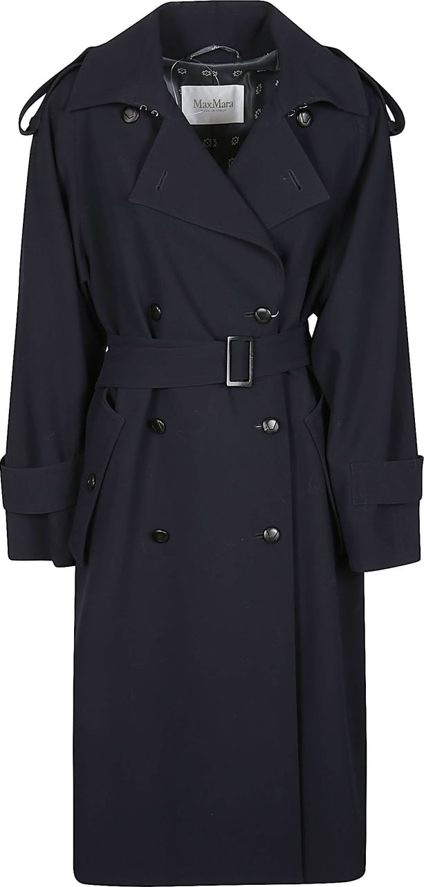 Max Mara Mxmcerto Long Coat Blue Blauw