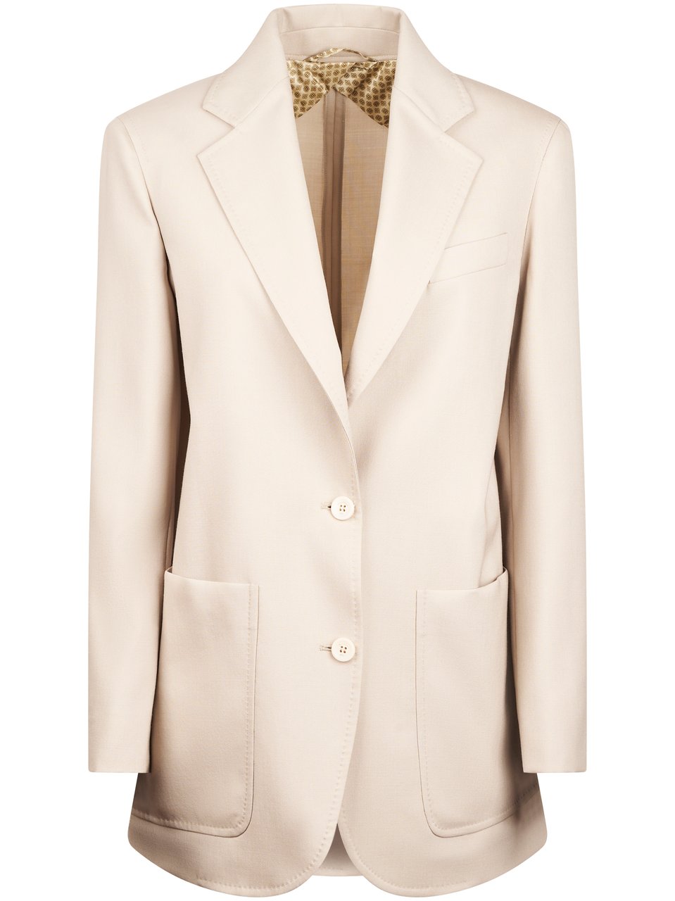 Max Mara Tailored Jacket with Notch Lapel and Patch Pockets Neutraal