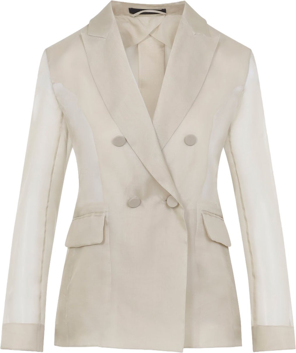 Max Mara Pianoforte Slogan Organza Jacket Divers