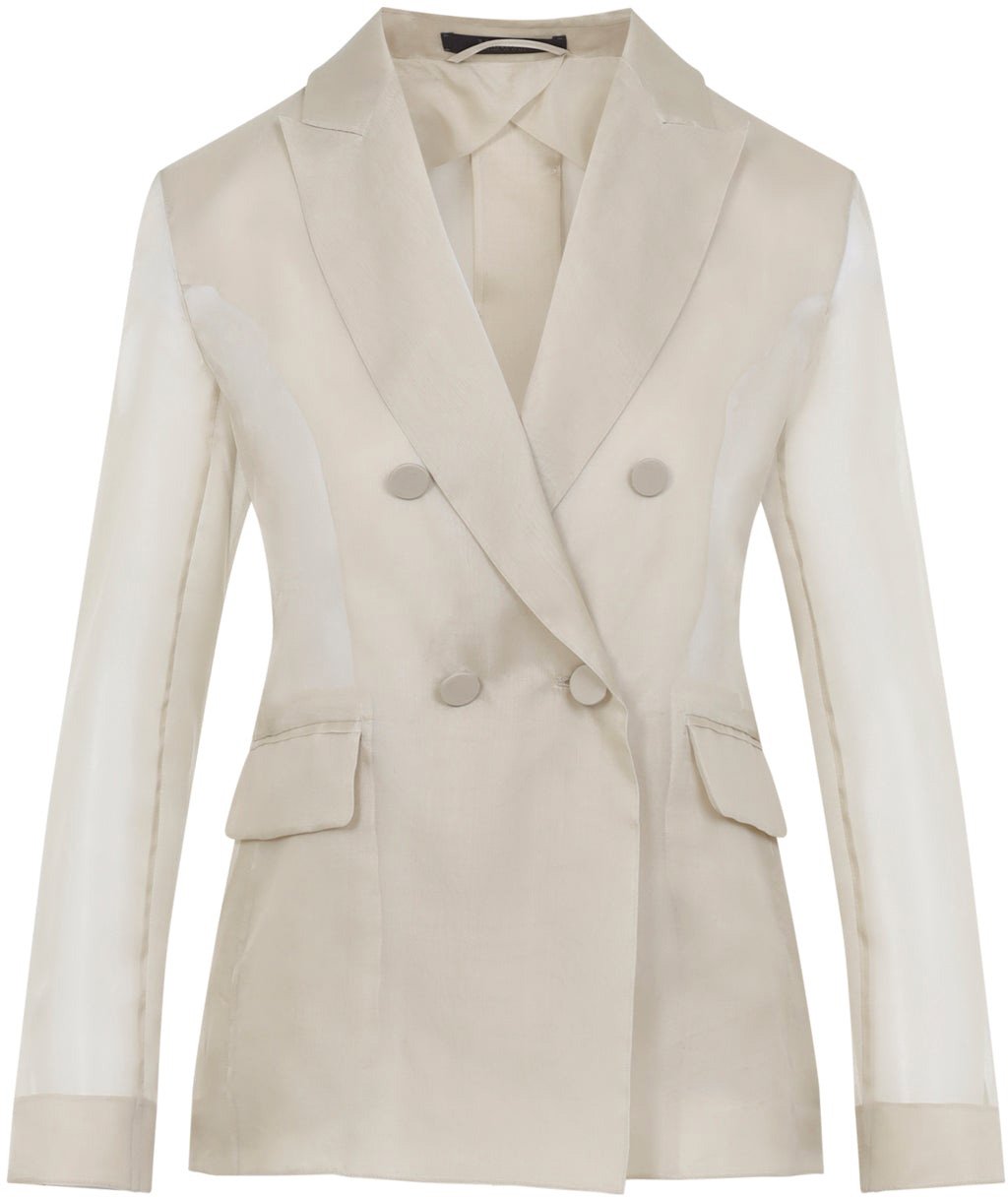 Max Mara Pianoforte Slogan Organza Jacket Divers