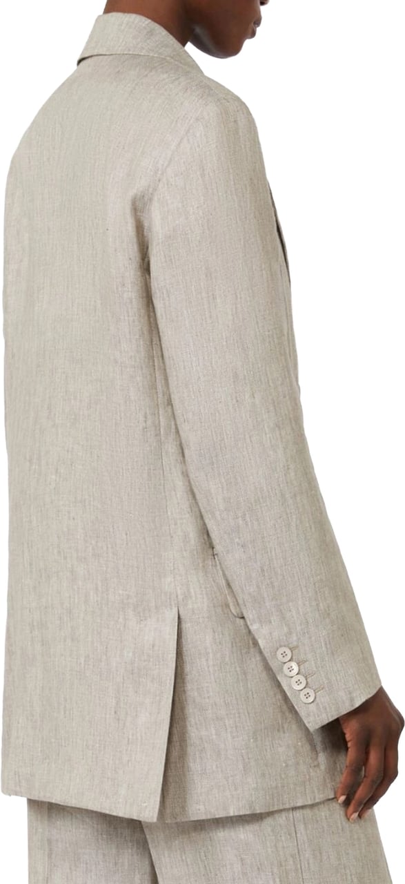 Max Mara Neutral Mxmolimpi Double-Breasted Textured Blazer Grijs