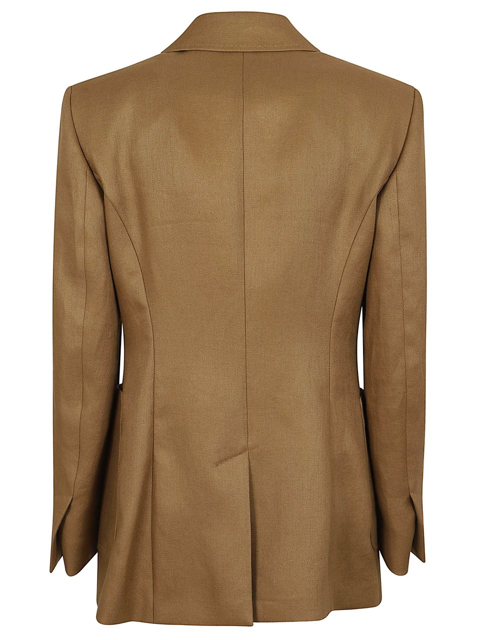 Max Mara Linen Blazer with Notched Lapels and Patch Pockets Bruin