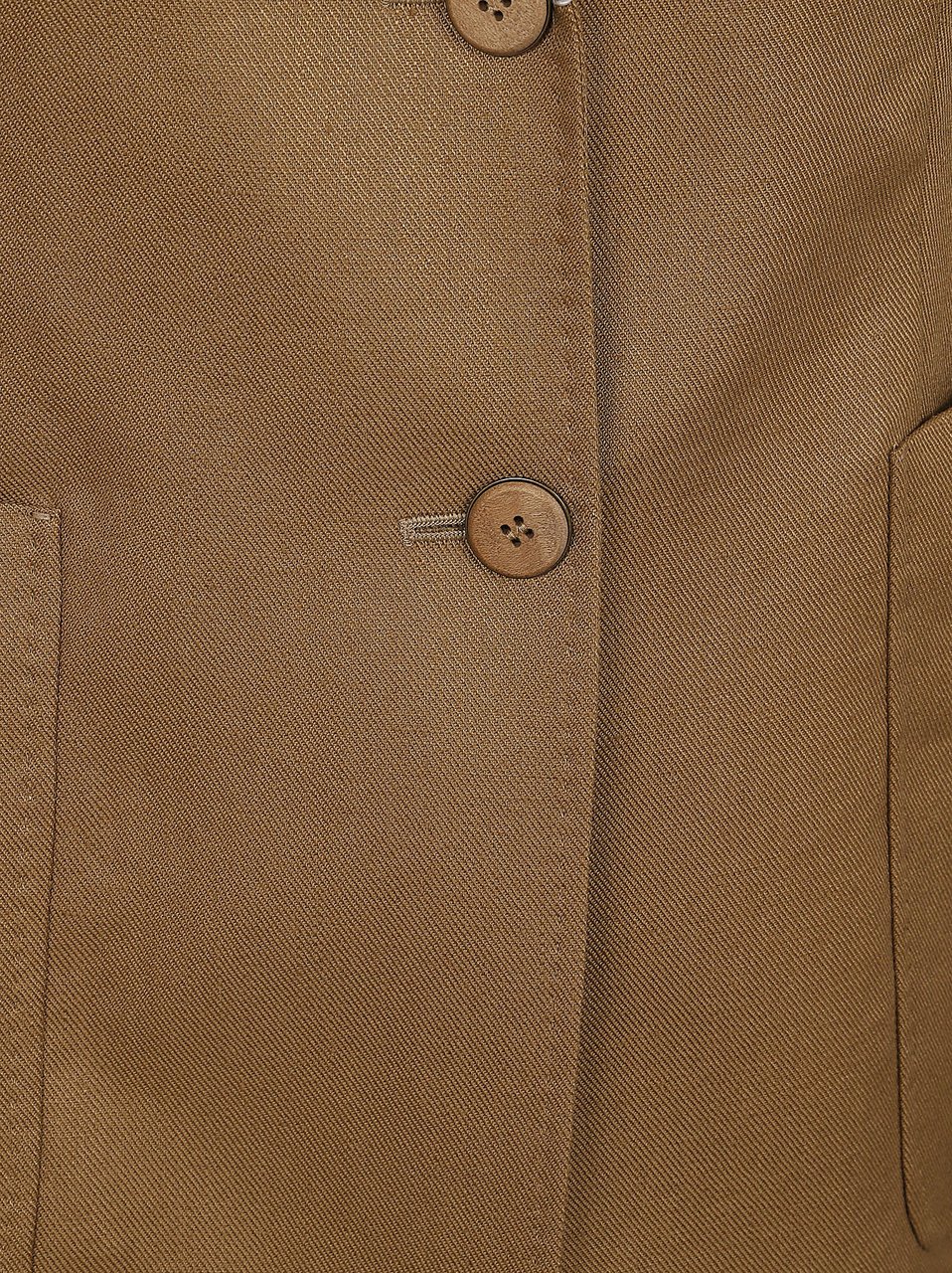 Max Mara Linen Blazer with Notched Lapels and Patch Pockets Bruin