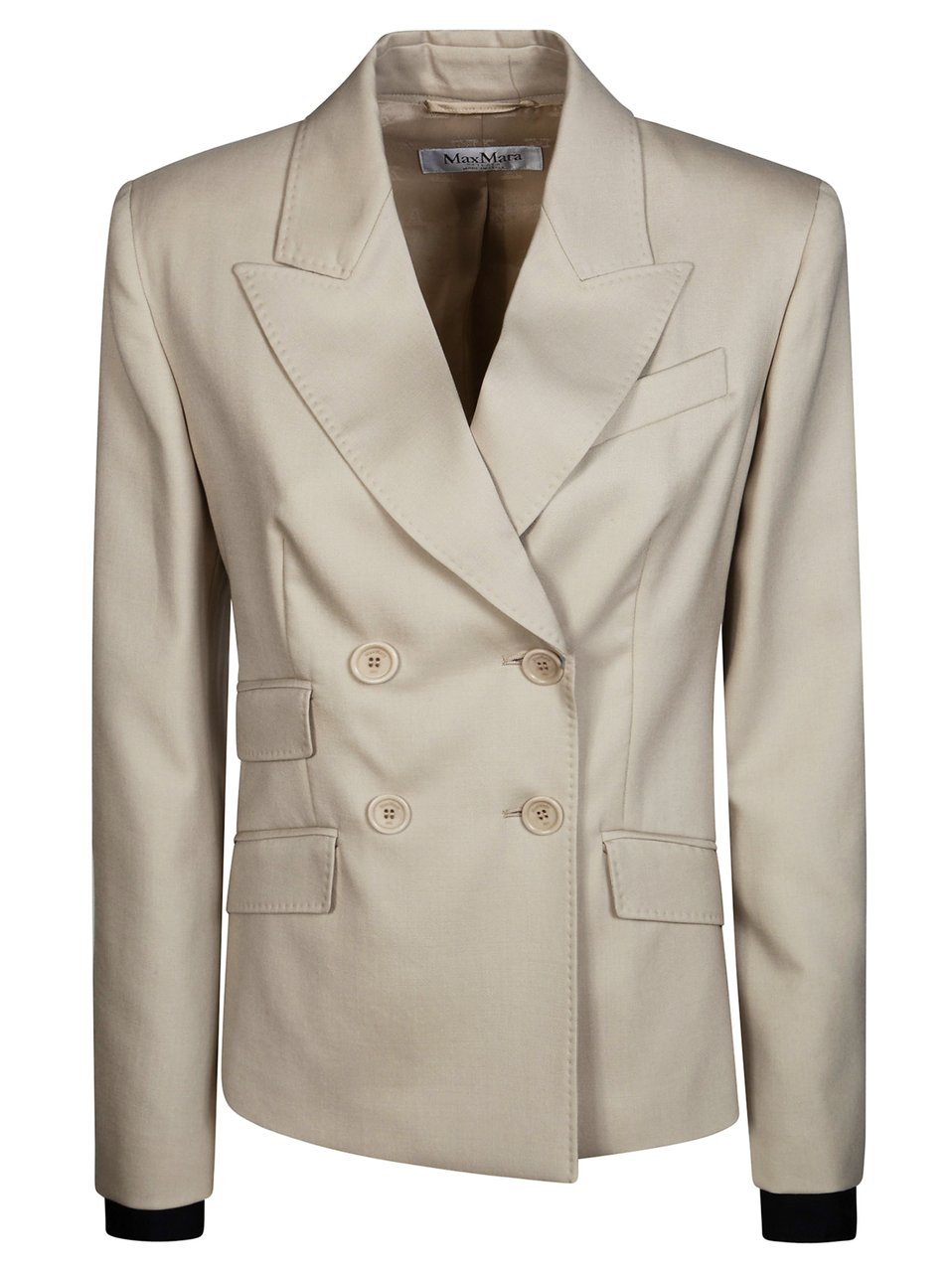 Max Mara Cropped Double Breasted Tailored Blazer Grijs