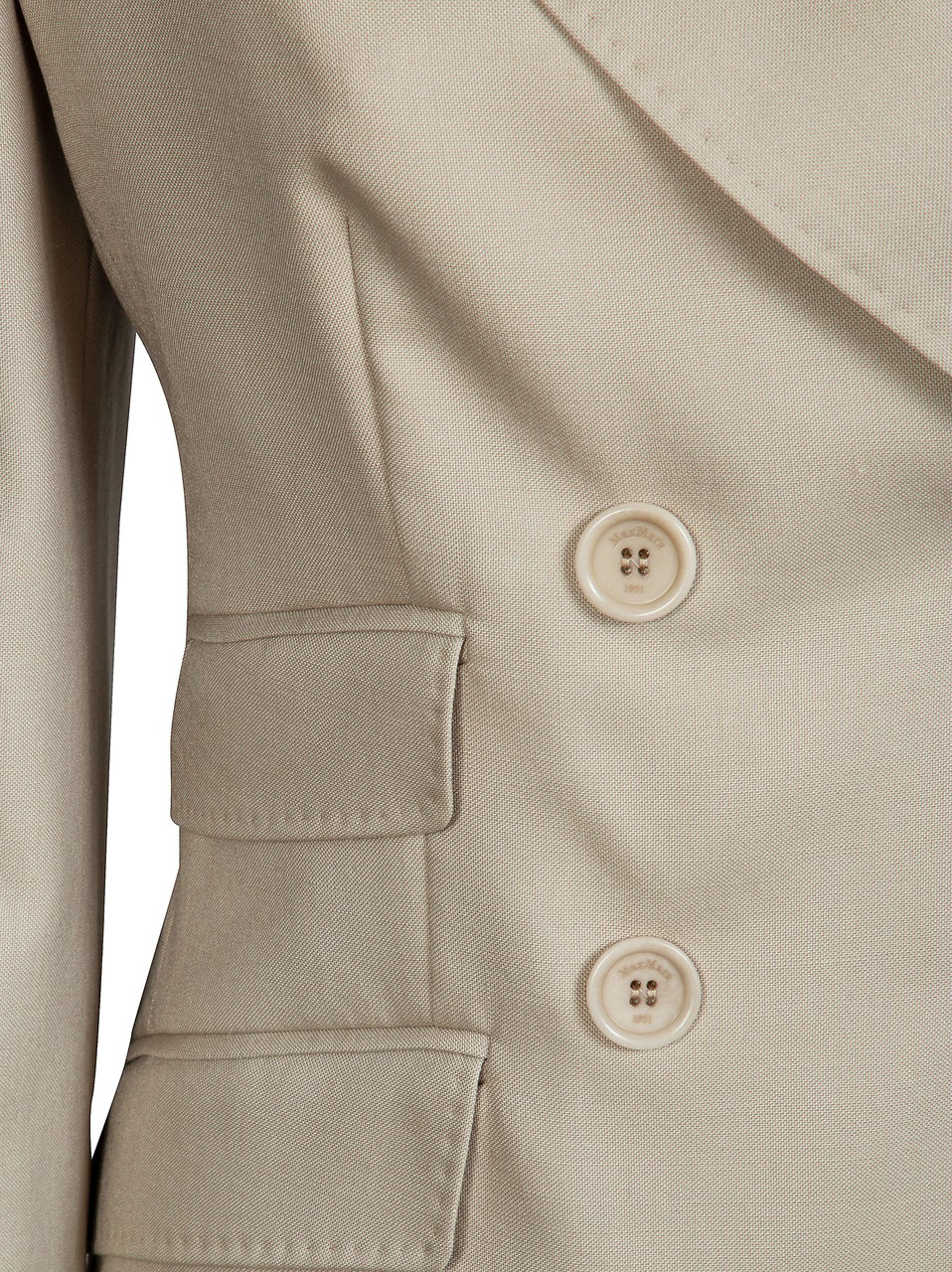 Max Mara Cropped Double Breasted Tailored Blazer Grijs