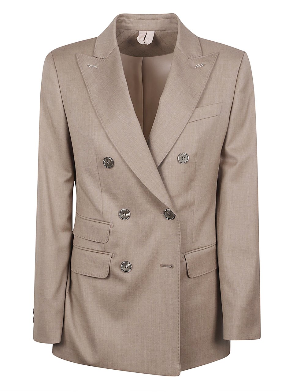 Max Mara Double-Breasted Tailored Blazer Bruin