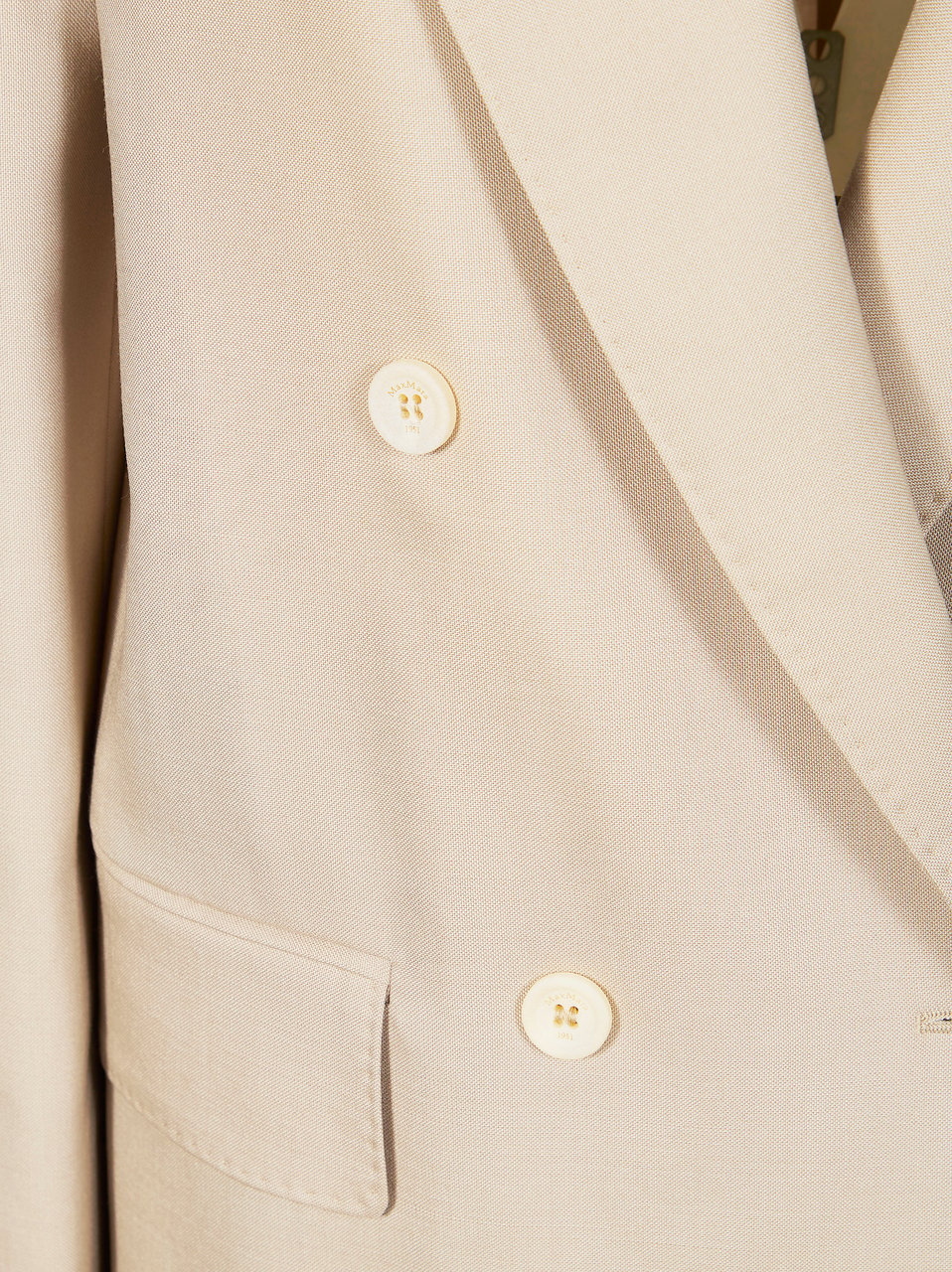 Max Mara Mitico Oversized Double Breasted Blazer Neutraal