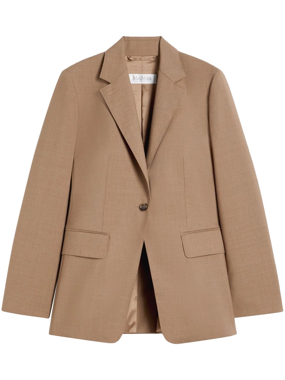 Max Mara Tailored Brown Jacket with Single-Button Closure Neutraal