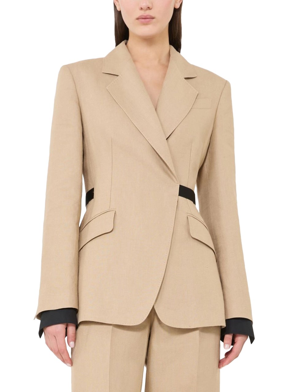 Max Mara Structured Tailored Jacket with Notched Lapel Neutraal