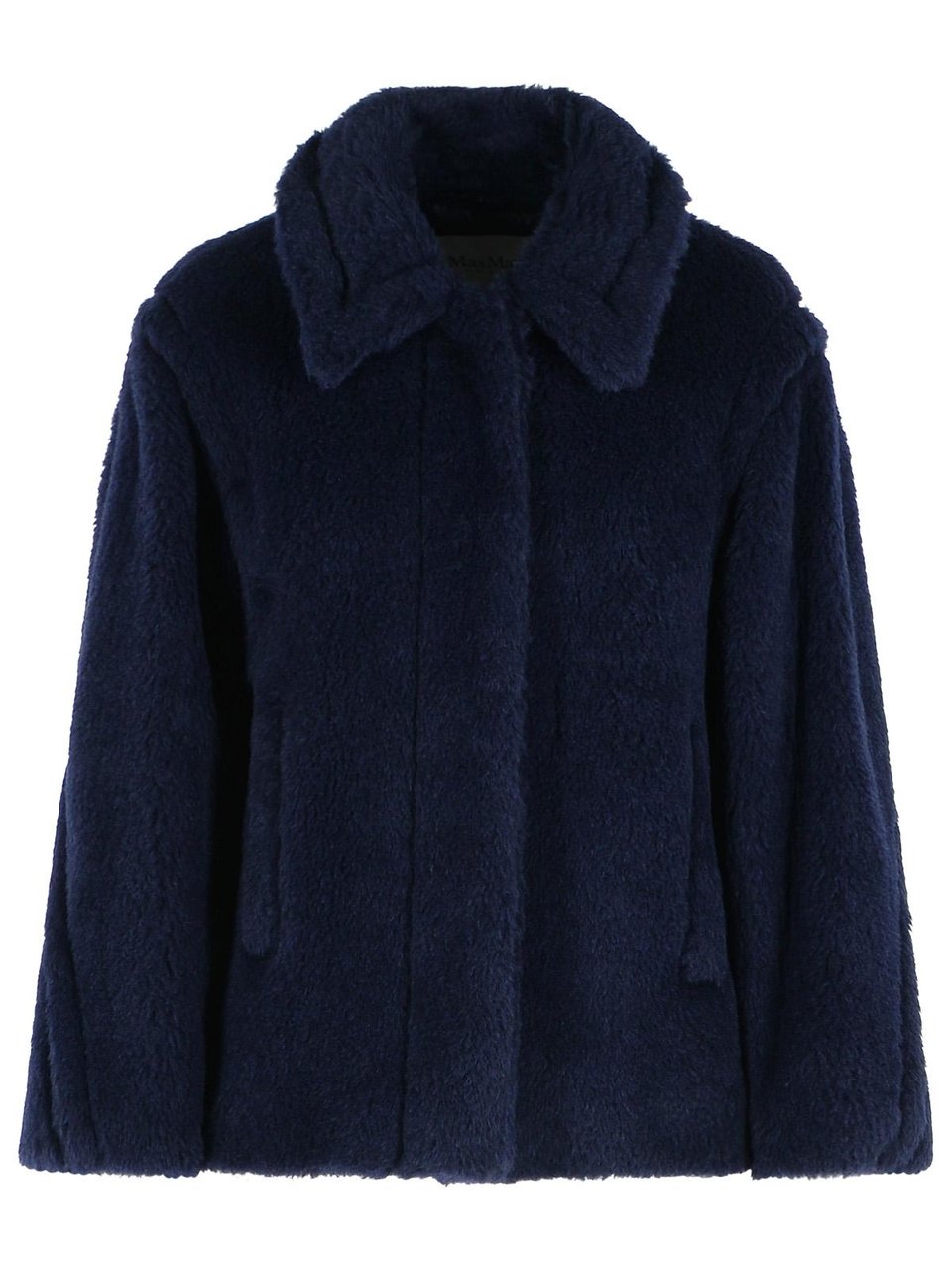 Max Mara 'Mxmfuggito' Blue Alpaca And Wool Jacket Zwart
