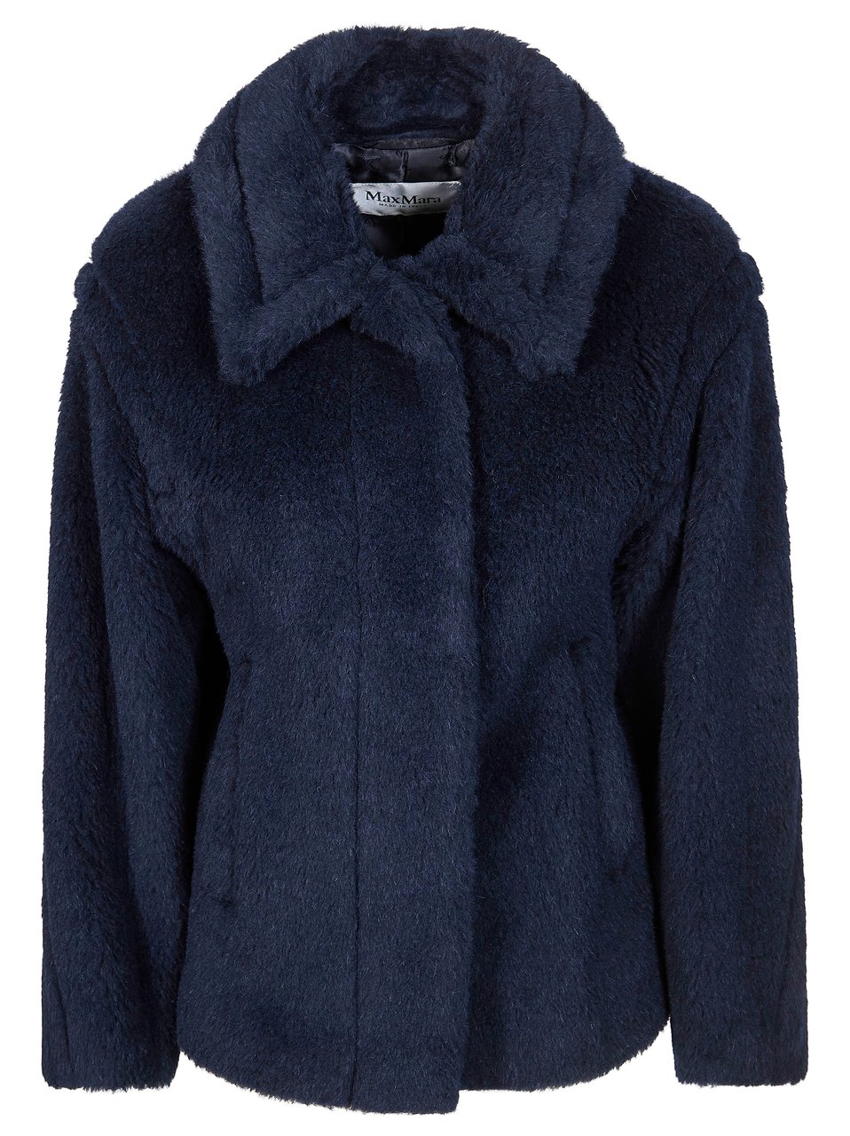 Max Mara Navy Fuggito Teddy Bomber Jacket Blauw