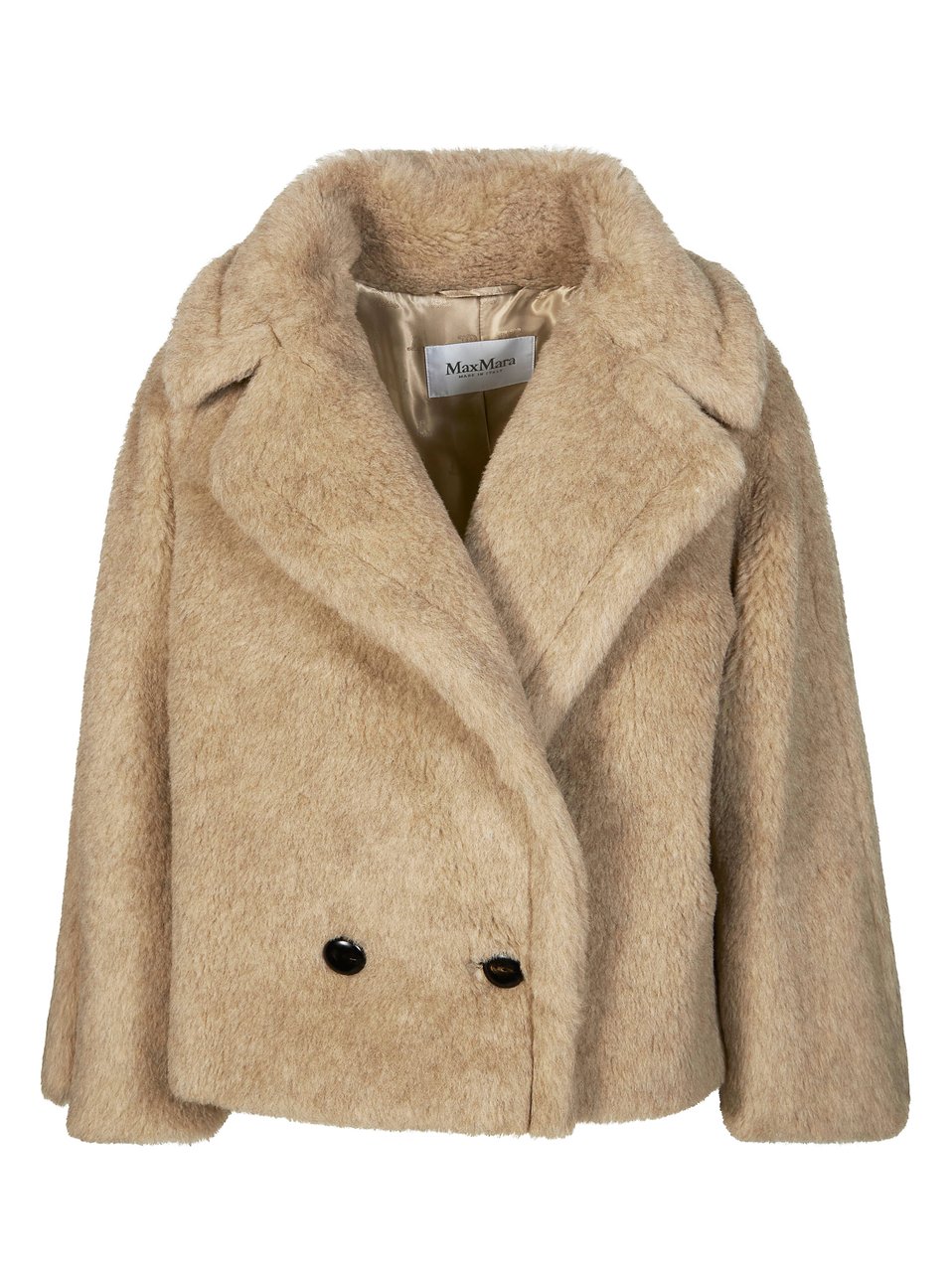Max Mara Cambusa Plush Double Breasted Jacket Neutraal