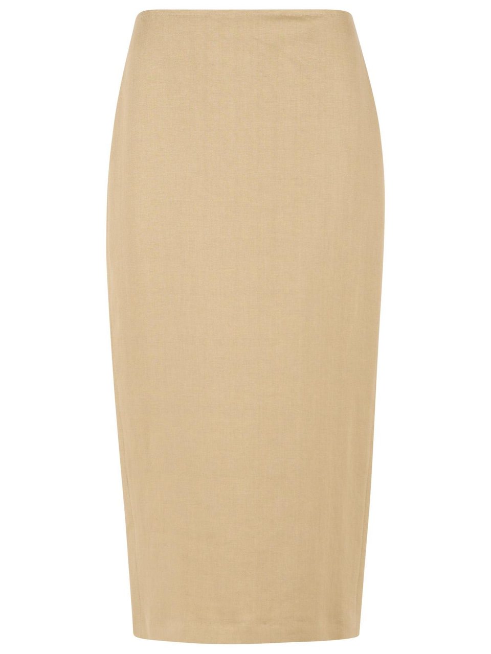 Max Mara 'Veranda' Diagonal Slim Skirt Of Camel Linen Neutraal