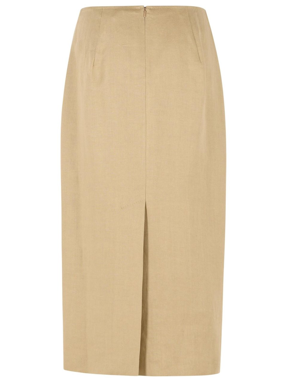 Max Mara 'Veranda' Diagonal Slim Skirt Of Camel Linen Neutraal