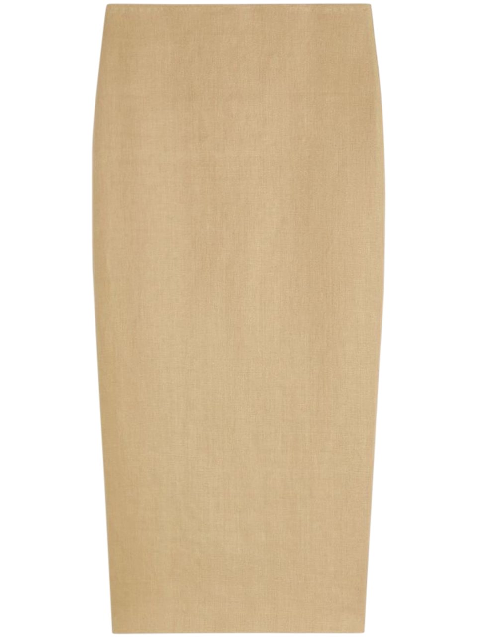 Max Mara Knee-Length Linen Skirt with Back Slit Neutraal