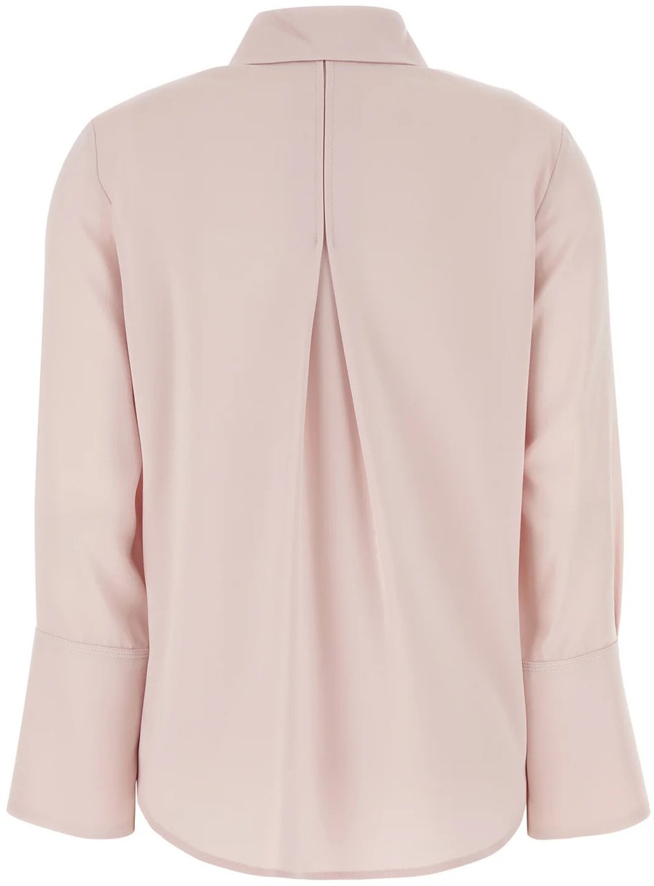 Max Mara Silk Cady Blouse with Classic Collar and High Cuffs Neutraal