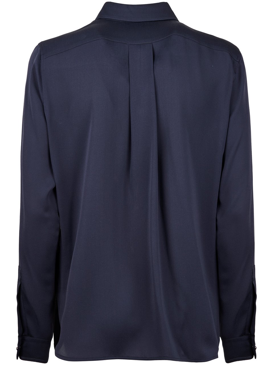 Max Mara Silk Blue Shirt with Classic Collar Zwart