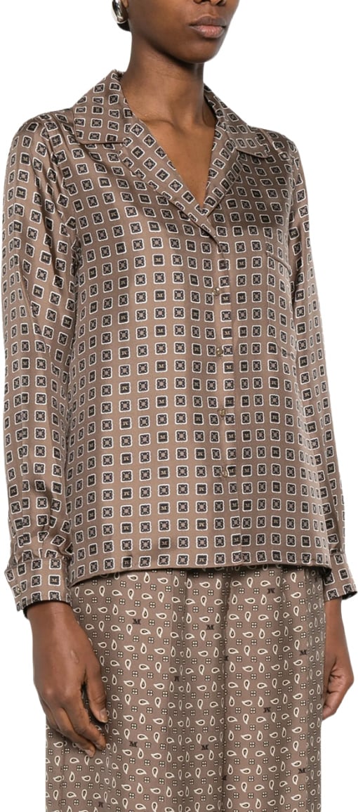Max Mara Shirt Mud Tile Print Bruin