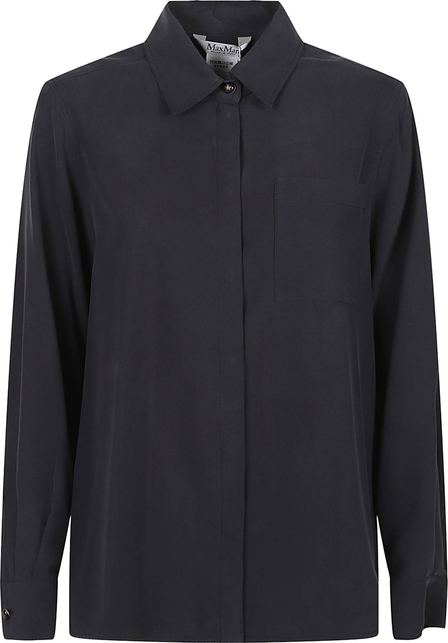 Max Mara Mxmsiamese Long Sleeve Shirt Blue Blauw
