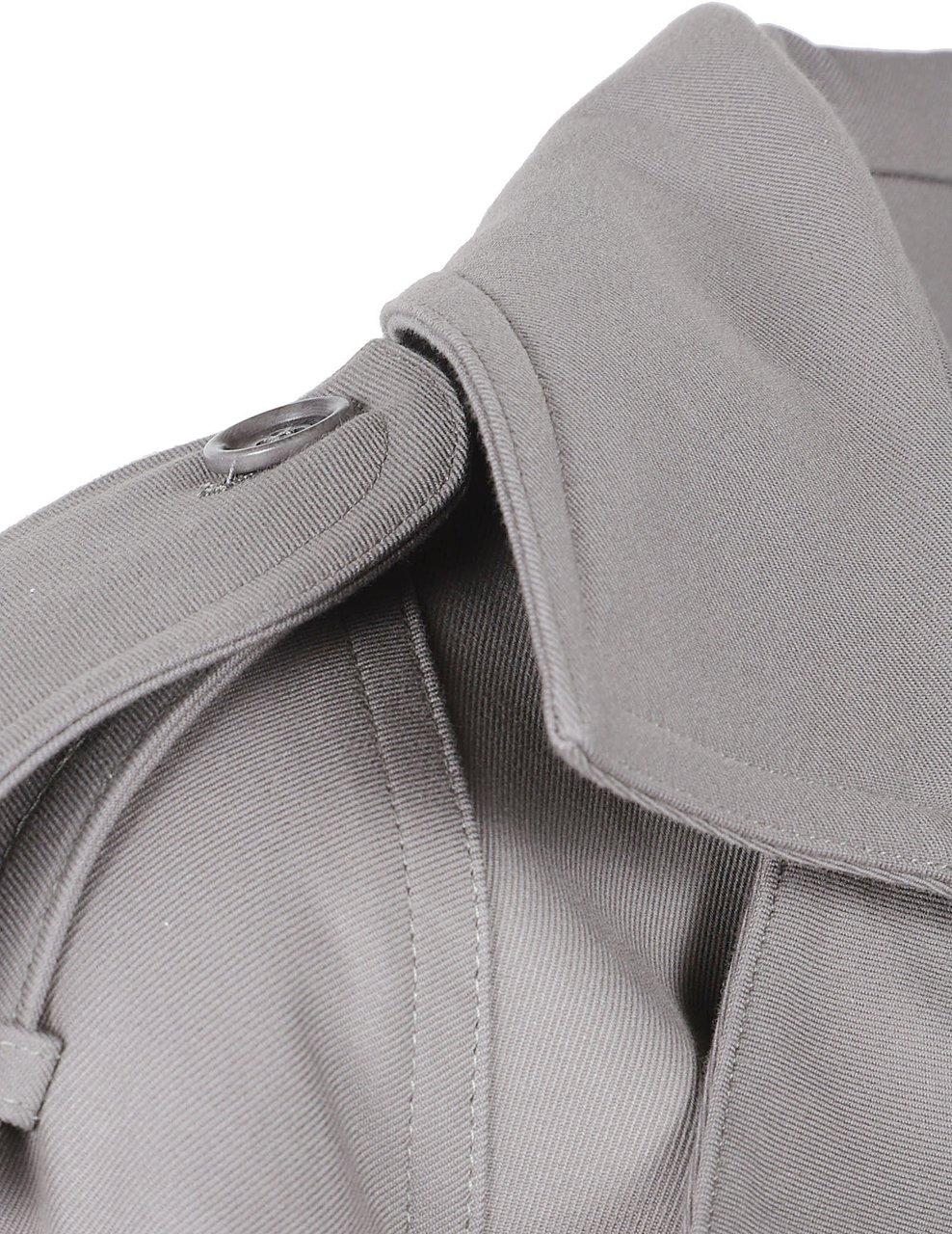Max Mara Short Double-Breasted Trench Coat Grijs