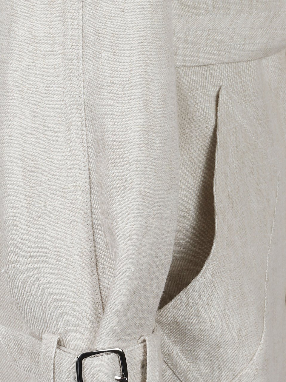 Max Mara Belted Trench Coat with Textured Fabric Wit