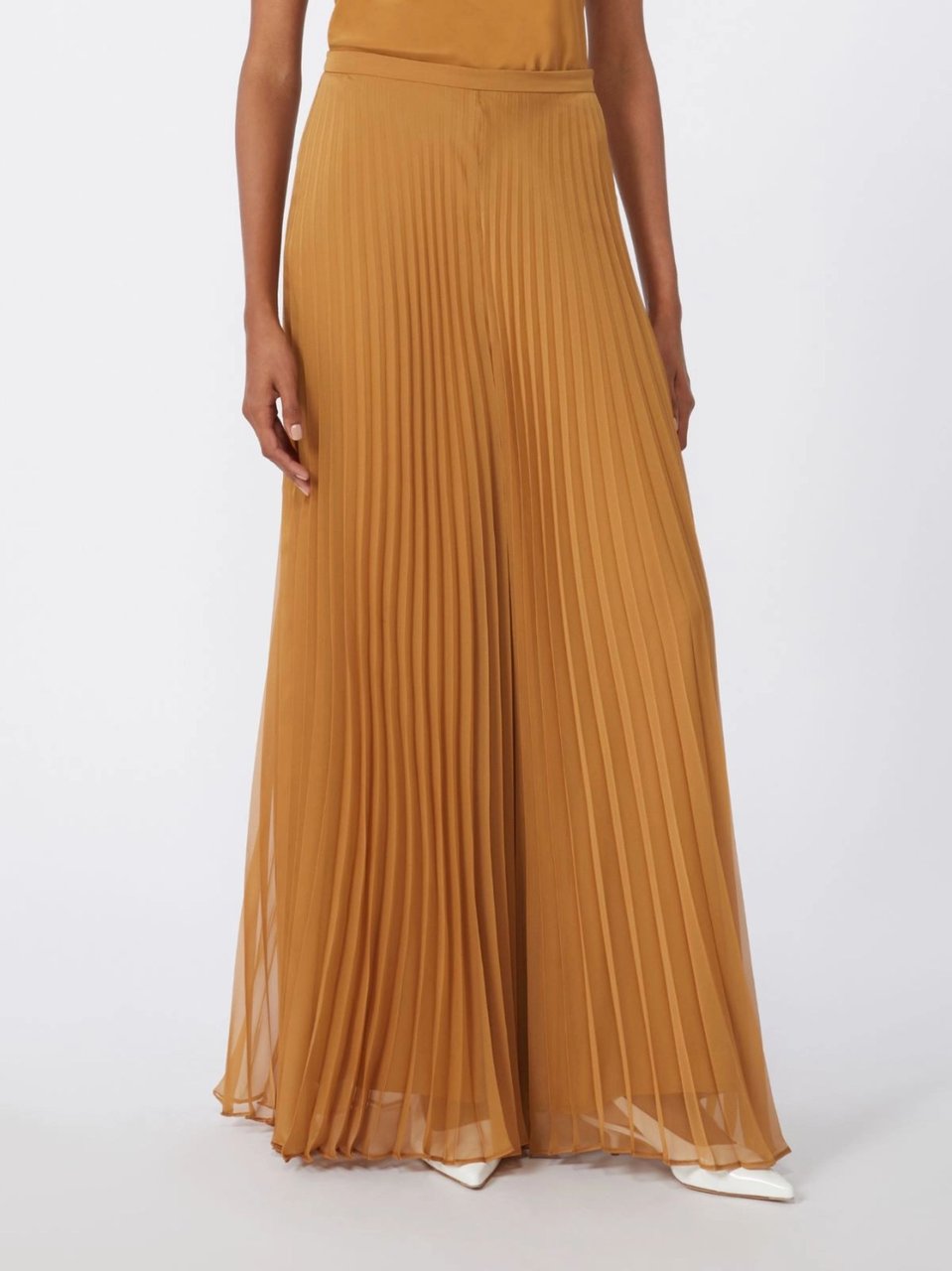 Max Mara Brown Side Zip Fastening Pleated Straight-Leg Pants Bruin